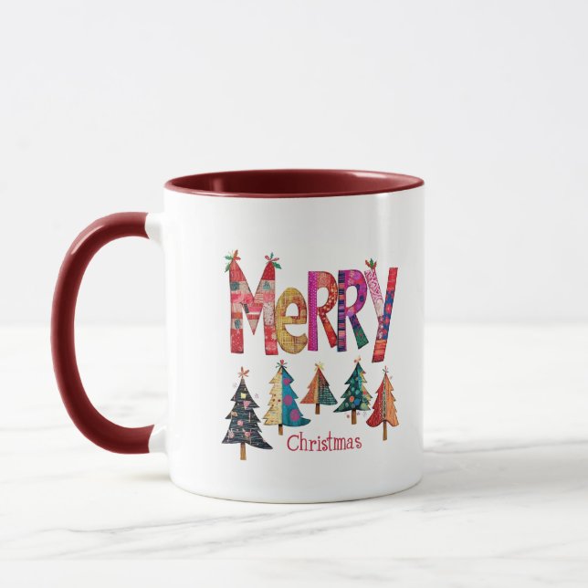 Caneca Árvores de Natal felizes (Esquerda)