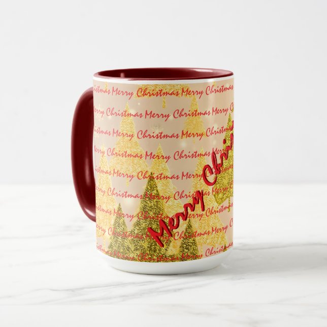 Caneca Árvores de Natal Luxuosas Festivas (Frente Esquerda)