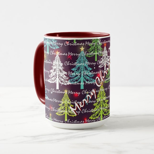 Caneca Árvores de Natal Luxuosas Festivas de Natal (Frente Esquerda)