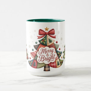 Caneca Árvores de Natal Patchwork