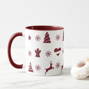 Caneca Árvores de Natal, renas, anjos e neve
