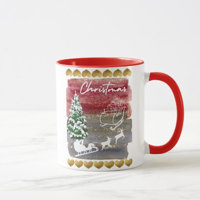 Caneca Árvores de Natal vintage  (Direita)