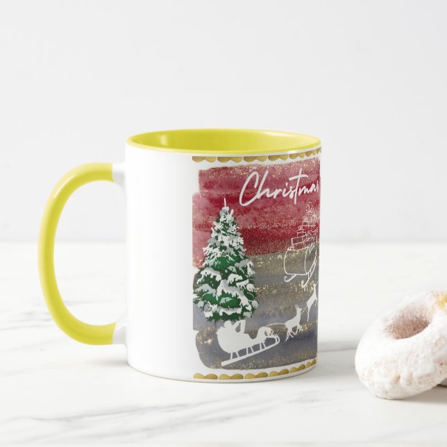 Caneca Árvores de Natal vintage (Com Donut)