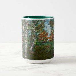 Caneca Árvores-de-passarinho em uma Floresta (Kimon Loghi