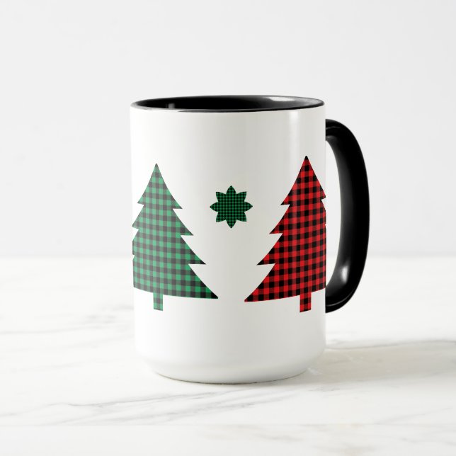 Caneca Árvores de Xadrez de Búfalo (Frente Esquerda)