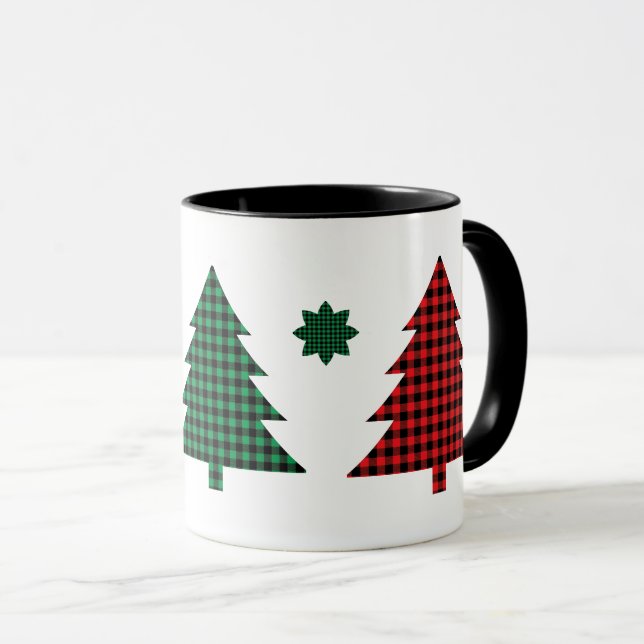 Caneca Árvores de Xadrez de Búfalo (Frente Esquerda)