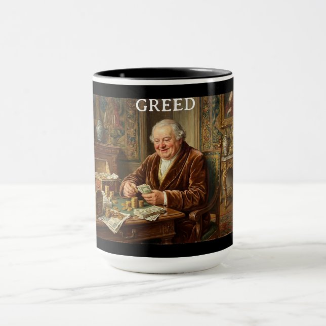 Caneca As 7 Virtudes Satânicas: Ganância  (Centro)