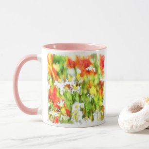 Caneca As Cores De Primavera Em Uma Aquarela De Dia Úmid