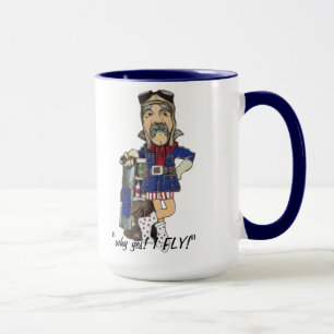 Caneca Ás de vôo velho piloto engraçado feito sob