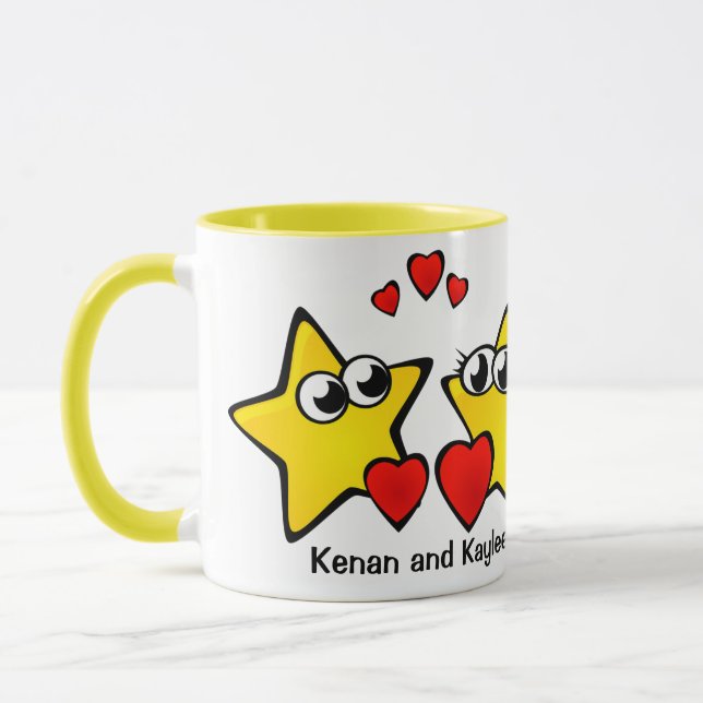 Caneca as estrelas 11oz feitas sob encomenda adicionam a (Esquerda)