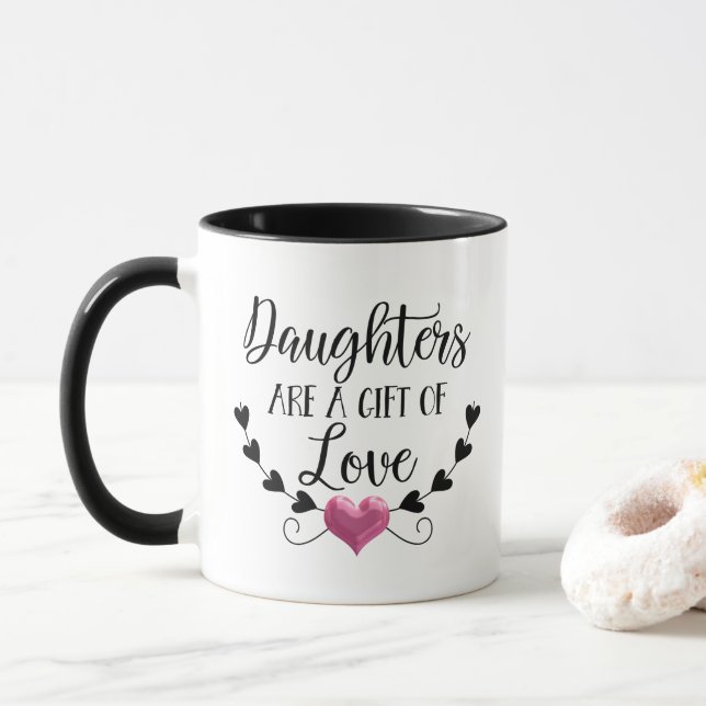 Caneca As filhas são um presente de palavras do amor (Com Donut)