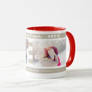 Caneca As fotos de família personalizaram listras