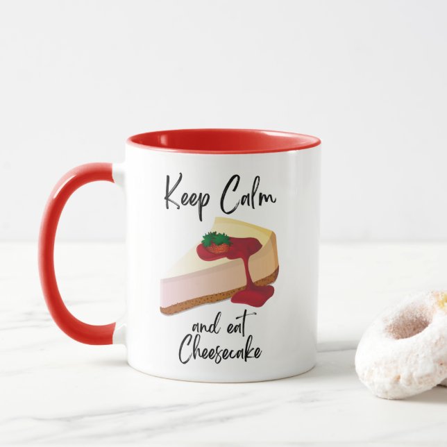 Caneca As Garotas Ouros Ficam Calmas e Comem Cheesecake (Com Donut)