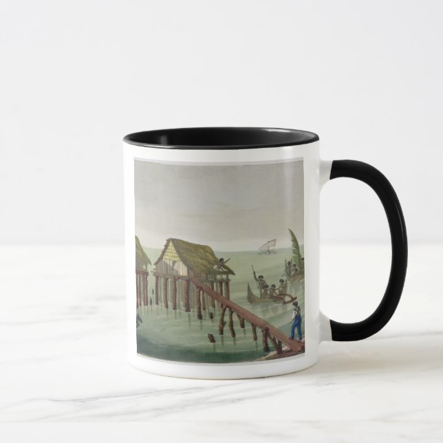 Caneca As habitações do tribo de Papu, Rawak, chapeiam 22 (Direita)