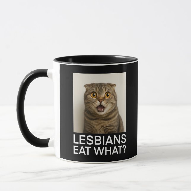 Caneca As lésbicas Comem O Quê Engraçado (Esquerda)
