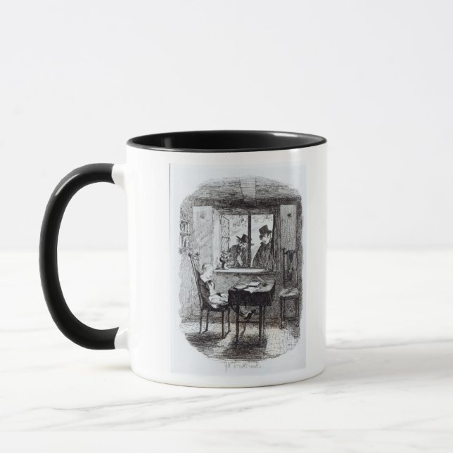 Caneca As monges e o judeu descobrem Oliver (Esquerda)