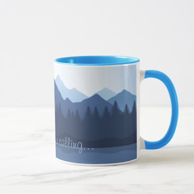 Caneca As montanhas estão chamando Design de café (Direita)