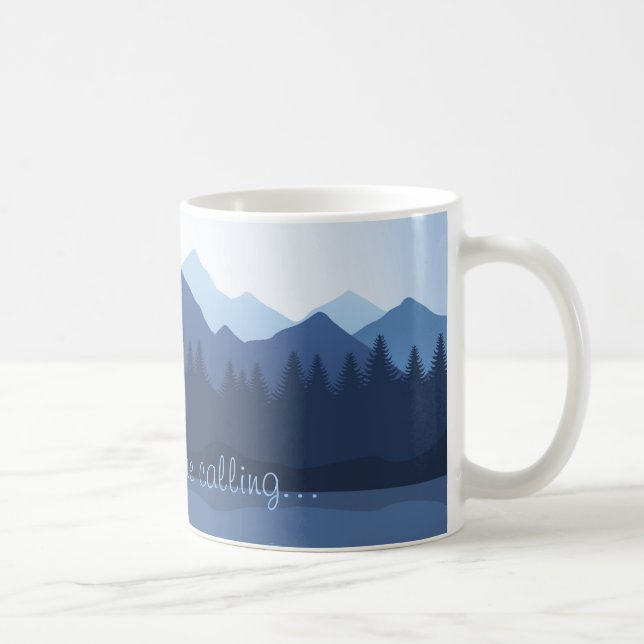 Caneca As montanhas estão chamando Design de café (Direita)