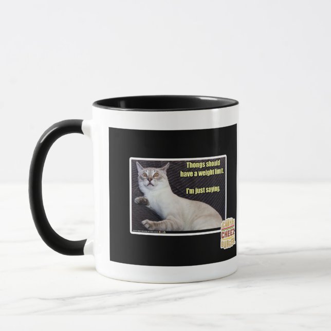 Caneca As músicas devem ter um limite de peso. (Esquerda)