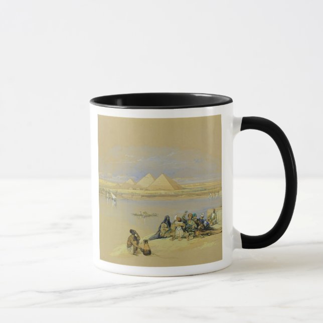 Caneca As pirâmides em Giza, perto do Cairo (w/c) (Direita)