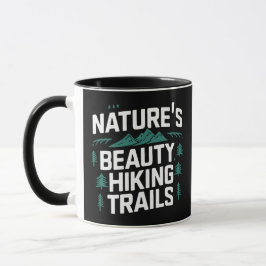 Caneca As trilhas da beleza da natureza, preto