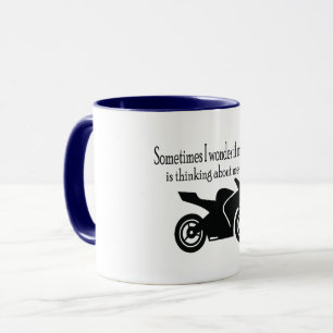 Caneca Às Vezes Eu Me Pergunto Se... Engraçado, Motocicle