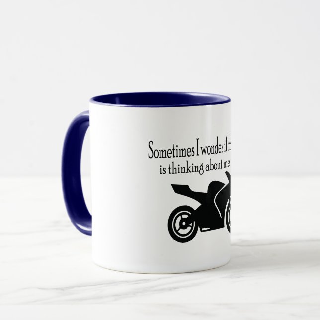 Caneca Às Vezes Eu Me Pergunto Se... Engraçado, Motocicle (Frente Esquerda)