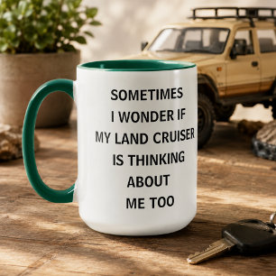 Caneca Às vezes eu me pergunto se meu Land Cruiser está p