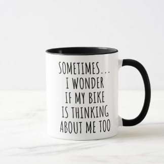 Caneca Às Vezes Pergunto-Me Se A Minha Bicicleta Está A P
