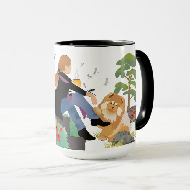 Caneca ÀS VEZES, SENTO-ME E PENSO QUE "Chow" - escolhe es (Frente Esquerda)