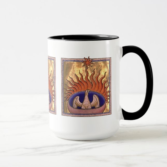 Caneca Ascensão de pássaros Phoenix das chamas (Direita)