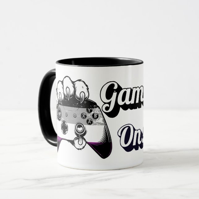 Caneca Asexual Pride Game On Tiger Paw Controller Mug 26 (Frente Esquerda)
