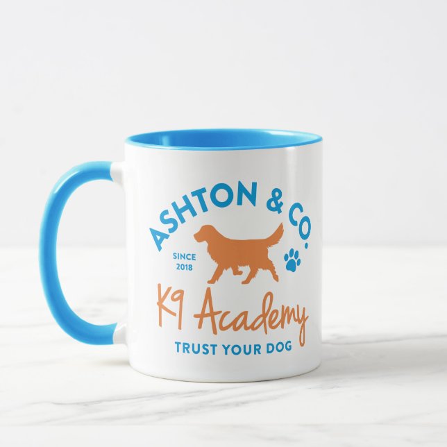 Caneca Ashton & Co. K9 Academy 11 oz. 2c. Light Blue Logo (Esquerda)
