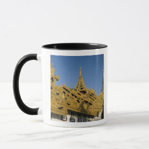 Caneca Ásia, Mianmar, Yangon. Stupa dourada de Shwedagon