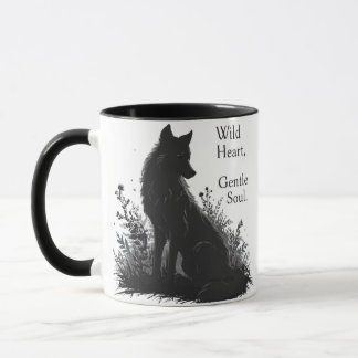 Caneca aspas estéticas de mug- camiseta-lobo-preto
