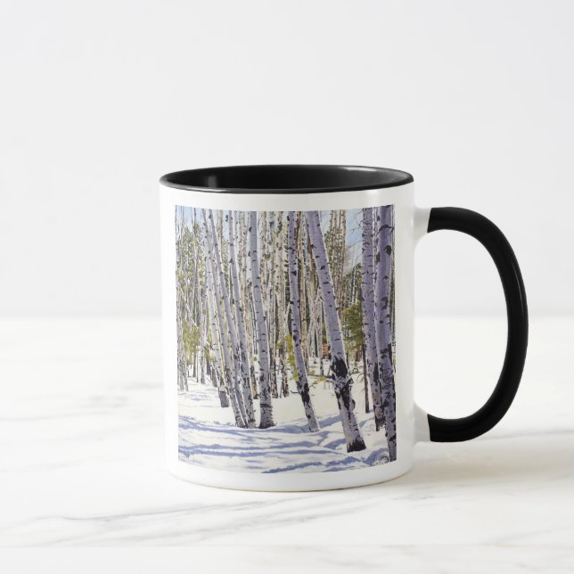 Caneca Aspen Árvores na Floresta (Direita)