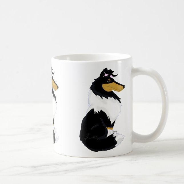 caneca áspera dos desenhos animados do Collie da (Direita)