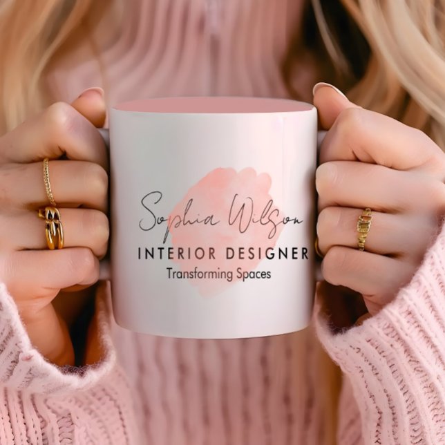 Caneca Assinatura em Aquarela para Negócios Profissionais (Criador carregado)