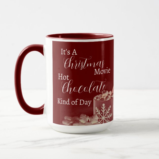 Caneca Assistir a filmes de Natal personalizados (Esquerda)