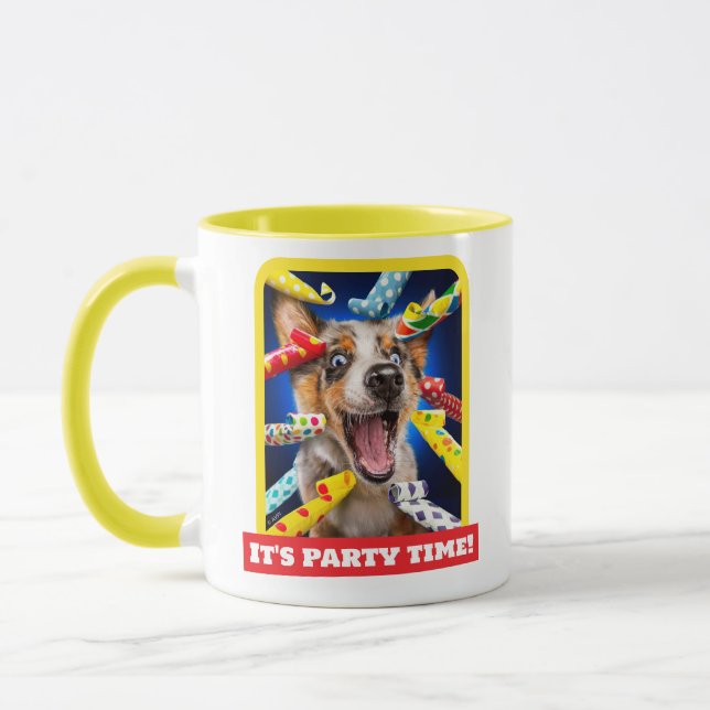 Caneca Assopradores de Festa de Cachorro Feliz (Esquerda)