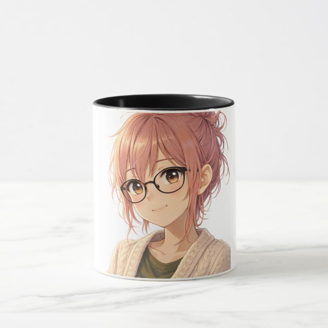 Caneca Aster™ Cute Aesthetic Girl Coffee Mug Cozy Vibes (Centro)