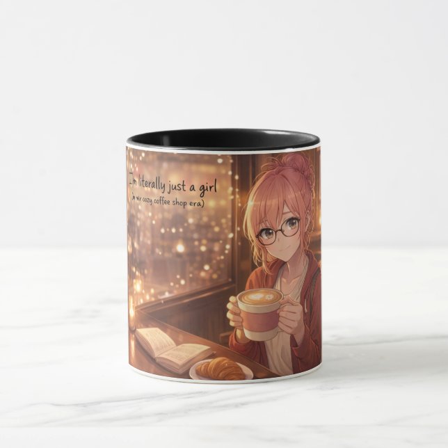 Caneca Aster™ I'm Just a Girl Coffee Mug Cute Aesthetic (Centro)