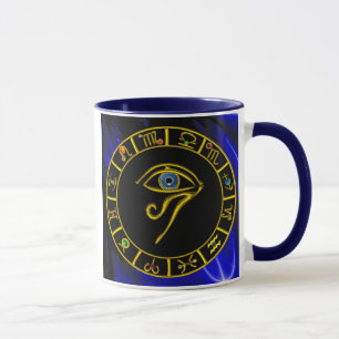 Caneca ASTRAL HORUS EYE,BLUE TALISMAN Astrology Chart