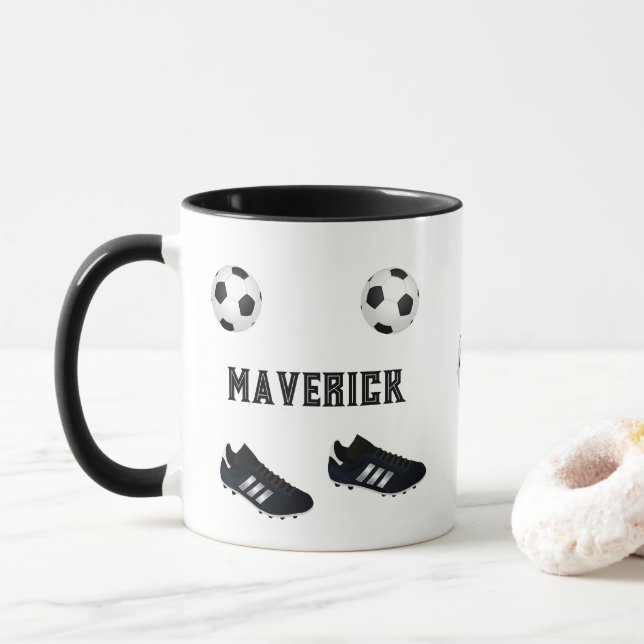 Caneca Astro de futebol adicione o nome texto (Com Donut)