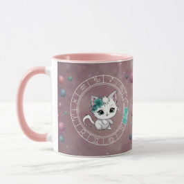 Caneca Astrologia do Planeta das Rodas de Gato Cute do Ví