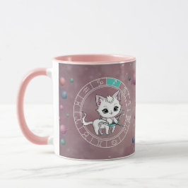 Caneca Astrologia do Planeta de Rodas de Gato Cute Zodiac