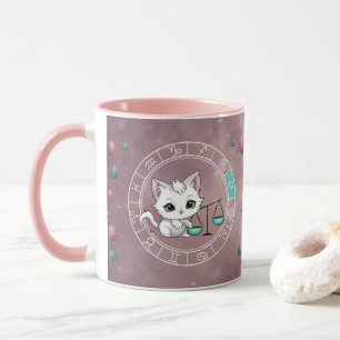 Caneca Astrologia do Planeta de Rodas em Cute Lilbra Zodi