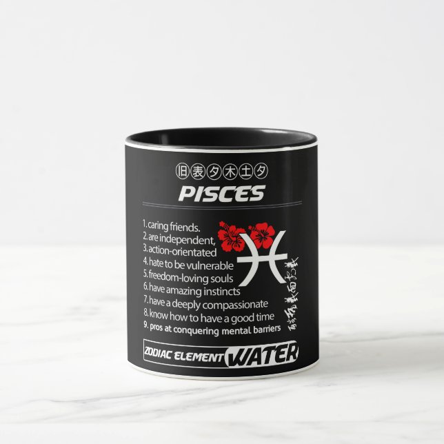 Caneca Astrologia/ Símbolo/Peixes do Zodíaco (Centro)