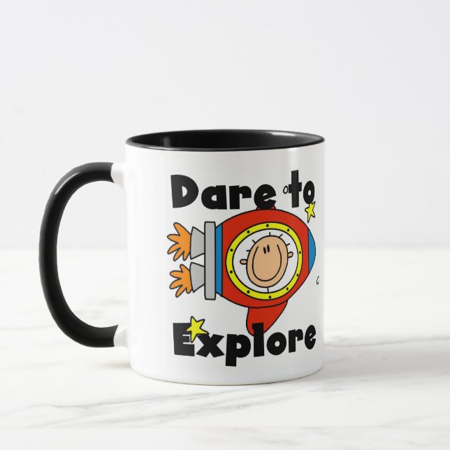 Caneca Astronaut Ouse Explorar Camisetas e Presentes (Esquerda)