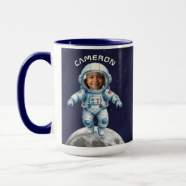 Caneca Astronaut Photo Outer Space Moon Kids